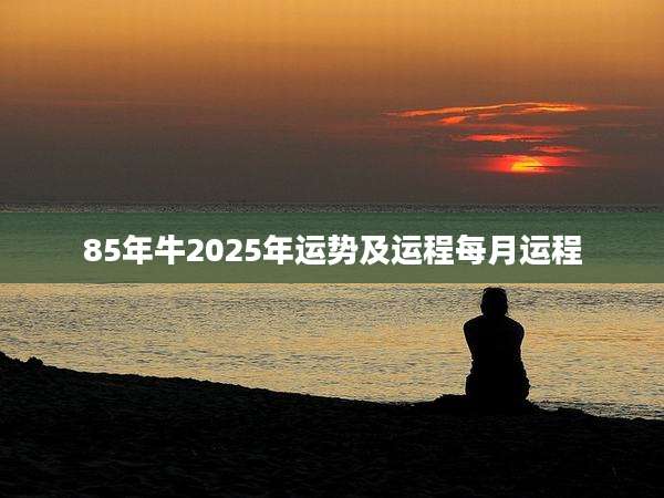 85年牛2025年运势及运程每月运程