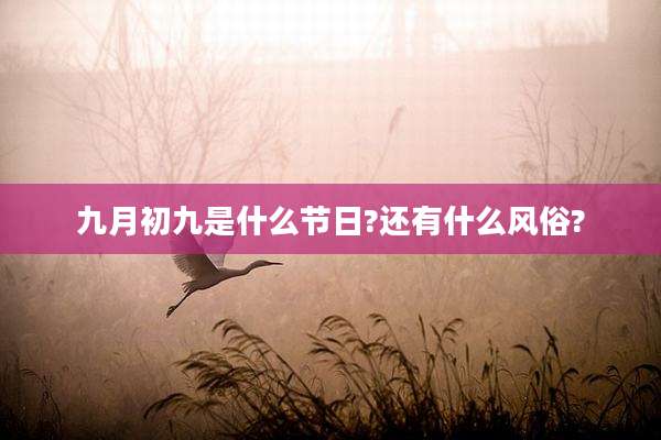 九月初九是什么节日?还有什么风俗?