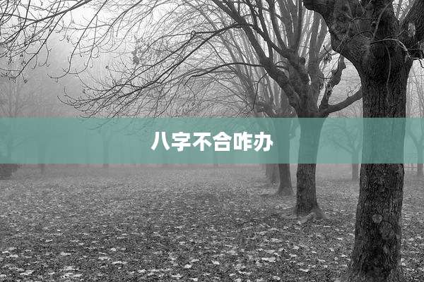 八字不合咋办