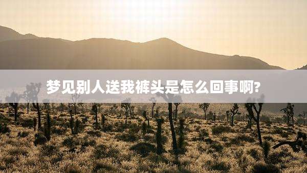 梦见别人送我裤头是怎么回事啊?