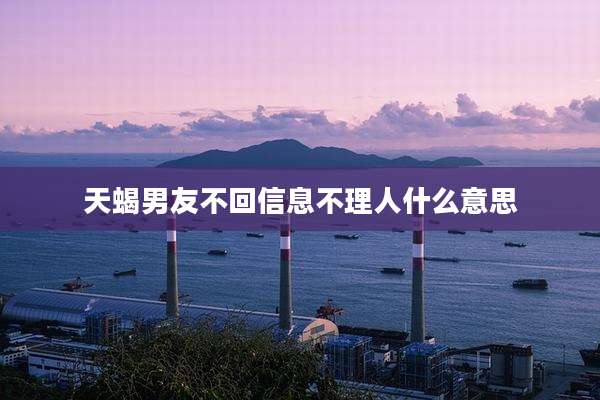 天蝎男友不回信息不理人什么意思