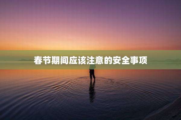 春节期间应该注意的安全事项