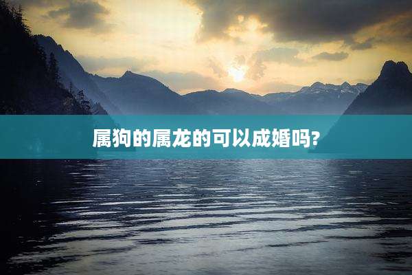 属狗的属龙的可以成婚吗?