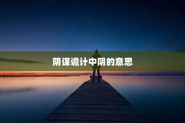 阴谋诡计中阴的意思