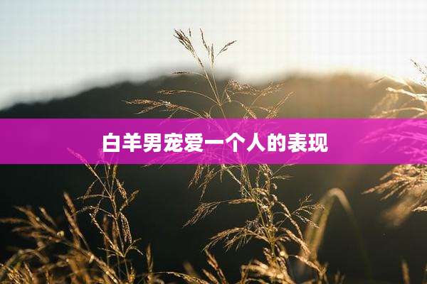 白羊男宠爱一个人的表现
