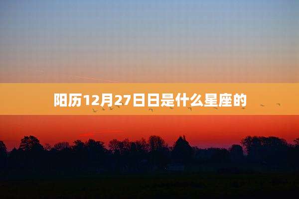 阳历12月27日日是什么星座的