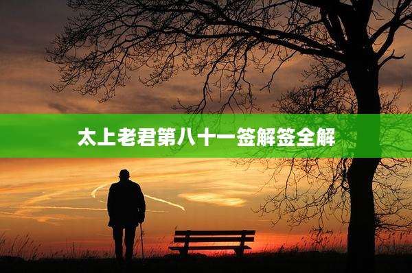 太上老君第八十一签解签全解