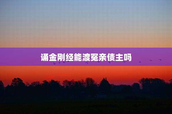 诵金刚经能渡冤亲债主吗