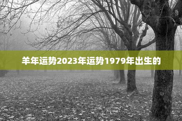 羊年运势2023年运势1979年出生的