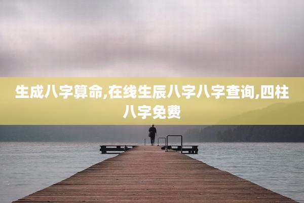 生成八字算命,在线生辰八字八字查询,四柱八字免费