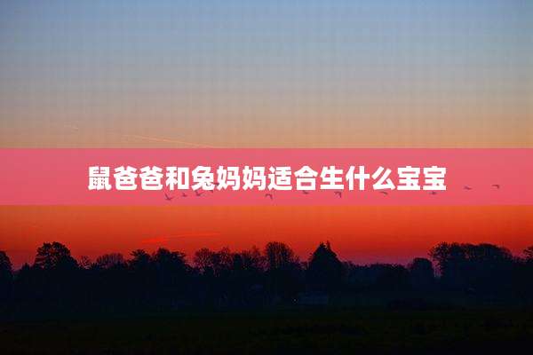 鼠爸爸和兔妈妈适合生什么宝宝
