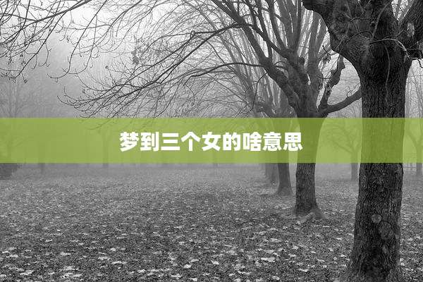 梦到三个女的啥意思