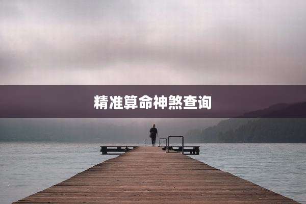 精准算命神煞查询