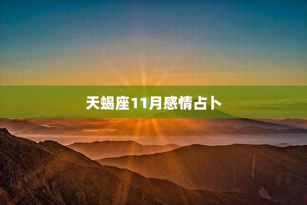天蝎座11月感情占卜