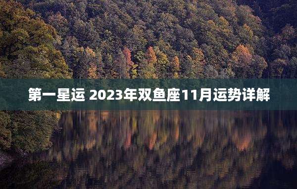 第一星运 2023年双鱼座11月运势详解