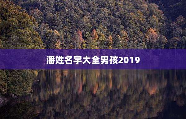潘姓名字大全男孩2019