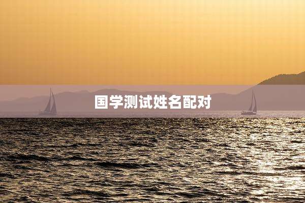 国学测试姓名配对