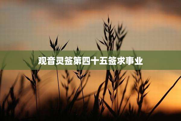 观音灵签第四十五签求事业