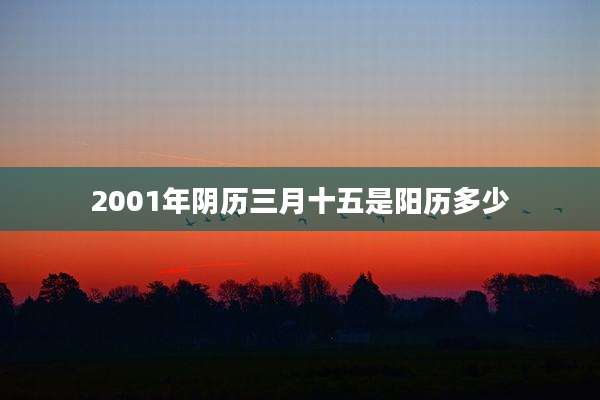 2001年阴历三月十五是阳历多少