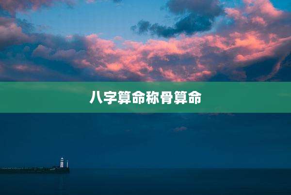 八字算命称骨算命