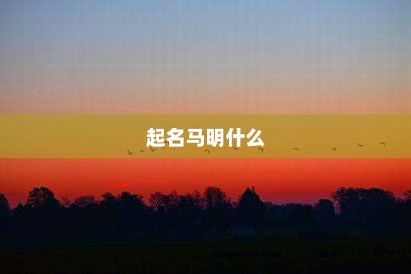 起名马明什么