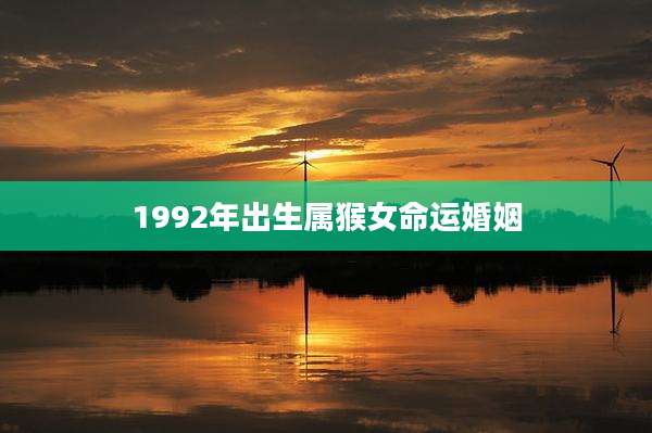 1992年出生属猴女命运婚姻