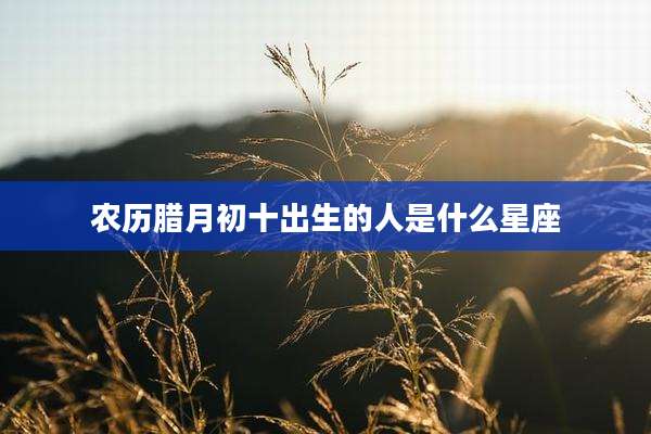 农历腊月初十出生的人是什么星座