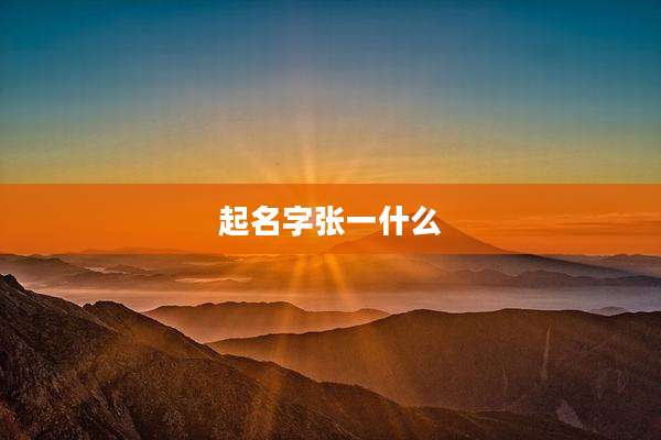 起名字张一什么