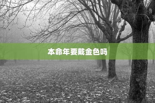 本命年要戴金色吗
