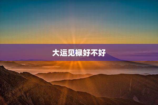 大运见禄好不好