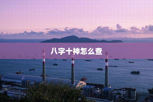 八字十神怎么查