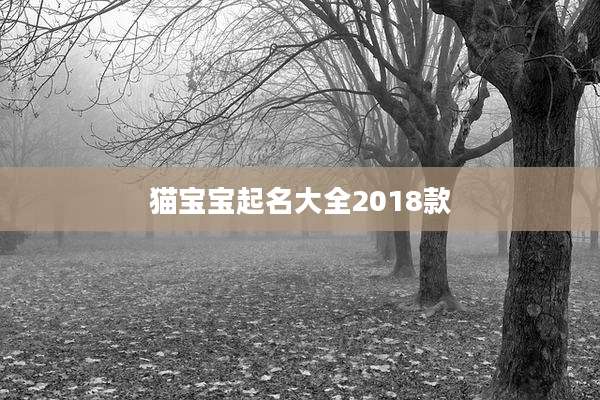 猫宝宝起名大全2018款