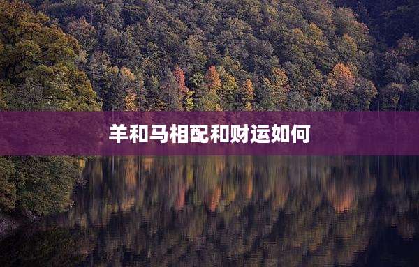羊和马相配和财运如何