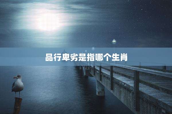 品行卑劣是指哪个生肖