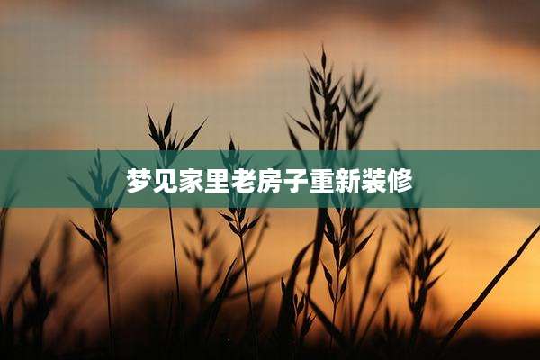 梦见家里老房子重新装修