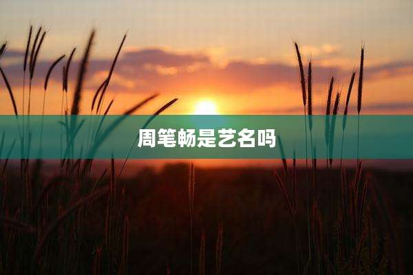周笔畅是艺名吗