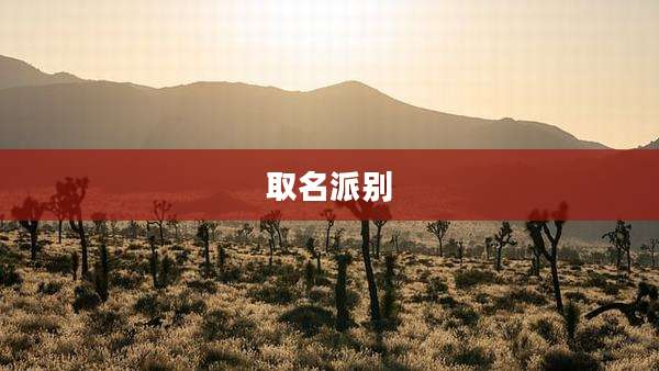 取名派别