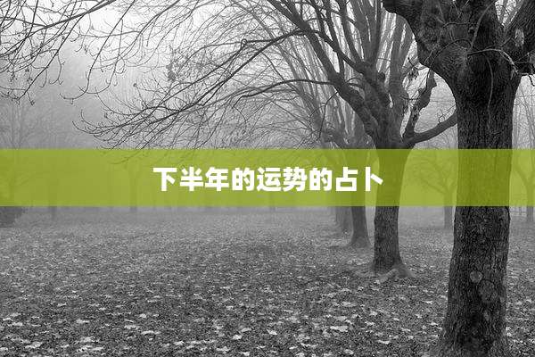 下半年的运势的占卜