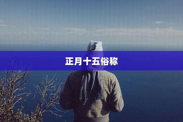 正月十五俗称