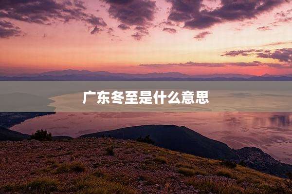 广东冬至是什么意思