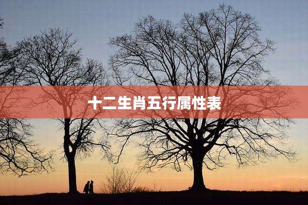 十二生肖五行属性表