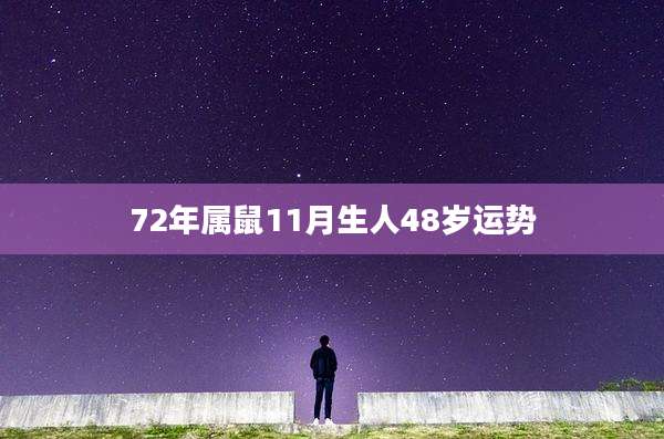 72年属鼠11月生人48岁运势