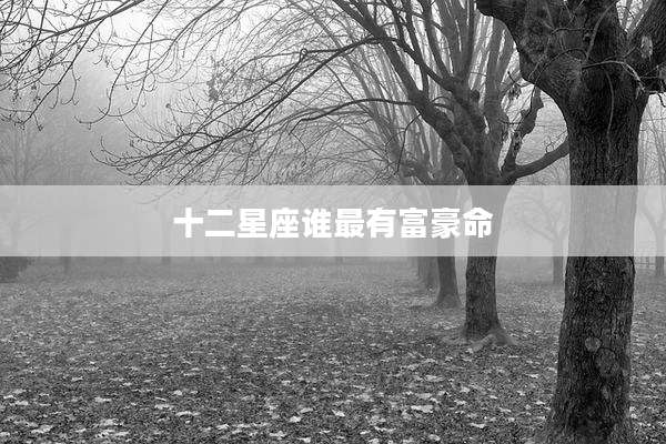 十二星座谁最有富豪命