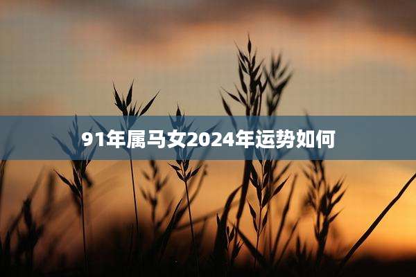 91年属马女2024年运势如何