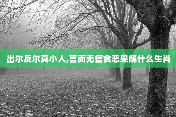 出尔反尔真小人,言而无信食恶果解什么生肖