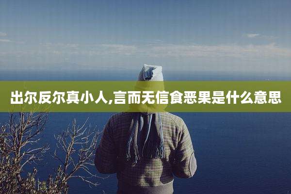 出尔反尔真小人,言而无信食恶果是什么意思