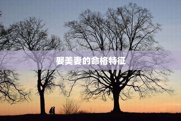 娶美妻的命格特征