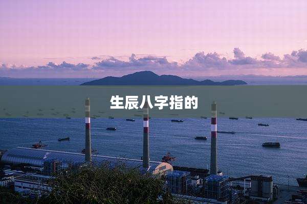 生辰八字指的