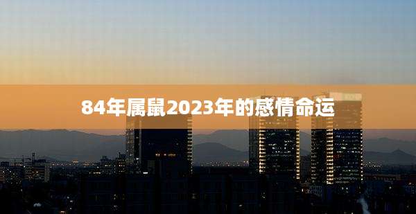 84年属鼠2023年的感情命运