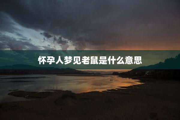 怀孕人梦见老鼠是什么意思